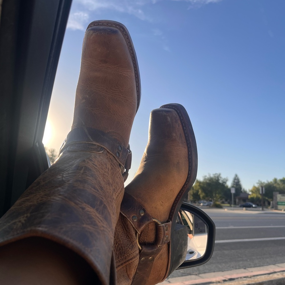 Frye Brown Leather Cowboy Boots